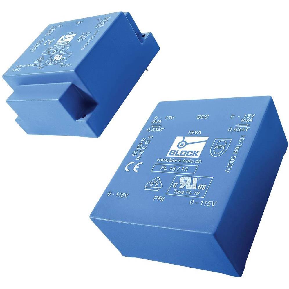 Block FL 24/24 Trasformatore piatto 2 x 115 V 24 VA, Trasformatore