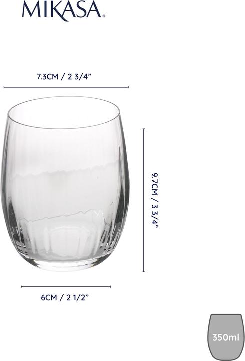 Immagine prodotto Mikasa Bicchieri da vino senza tappo in cristallo Treviso, set da 4, 350 ml (0.35 l, 4 x)