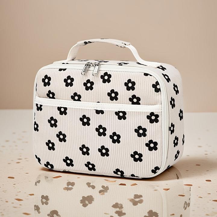 Only-Bags.Store Grosses Fassungsvermögen Chic Cord isolierte Lunch Bag mit kariertem Design - auslaufsicher und