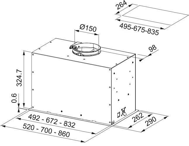 Actual product image Franke Einbauhaube Box Flush Premium (Substructure hood)