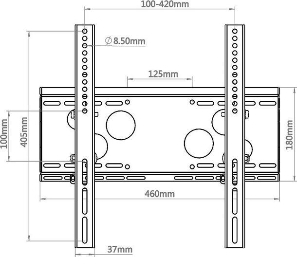 Produktbild Hagor WH 50T- HD - Klammer für Flachbildschirm - verriegelbar - Schwarz - Bildschirmgr (Wand, 75", 125 kg)
