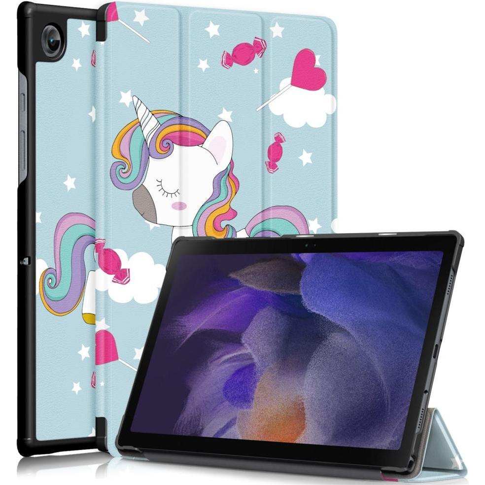 Cover-Discount Galaxy Tab A8 10.5 - Tri-fold Smart Case Einhorn (Galaxy Tab A8), Tablet Hülle, Braun