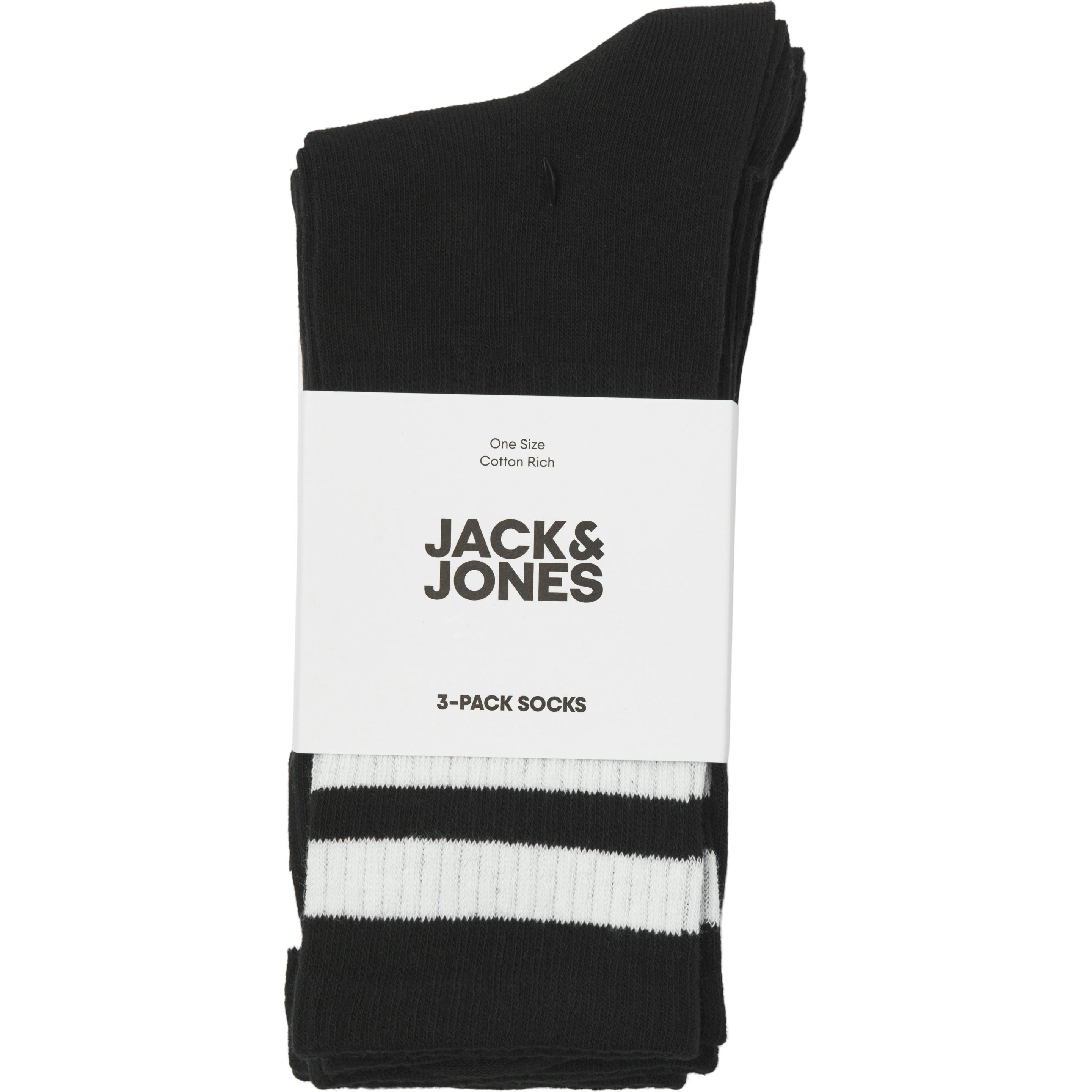 Thumbnail - Jack & Jones, Herren, Socken, Jactravis Tennis Sock 3 Pack Noos, Schwarz, (3er Pack, One Size)