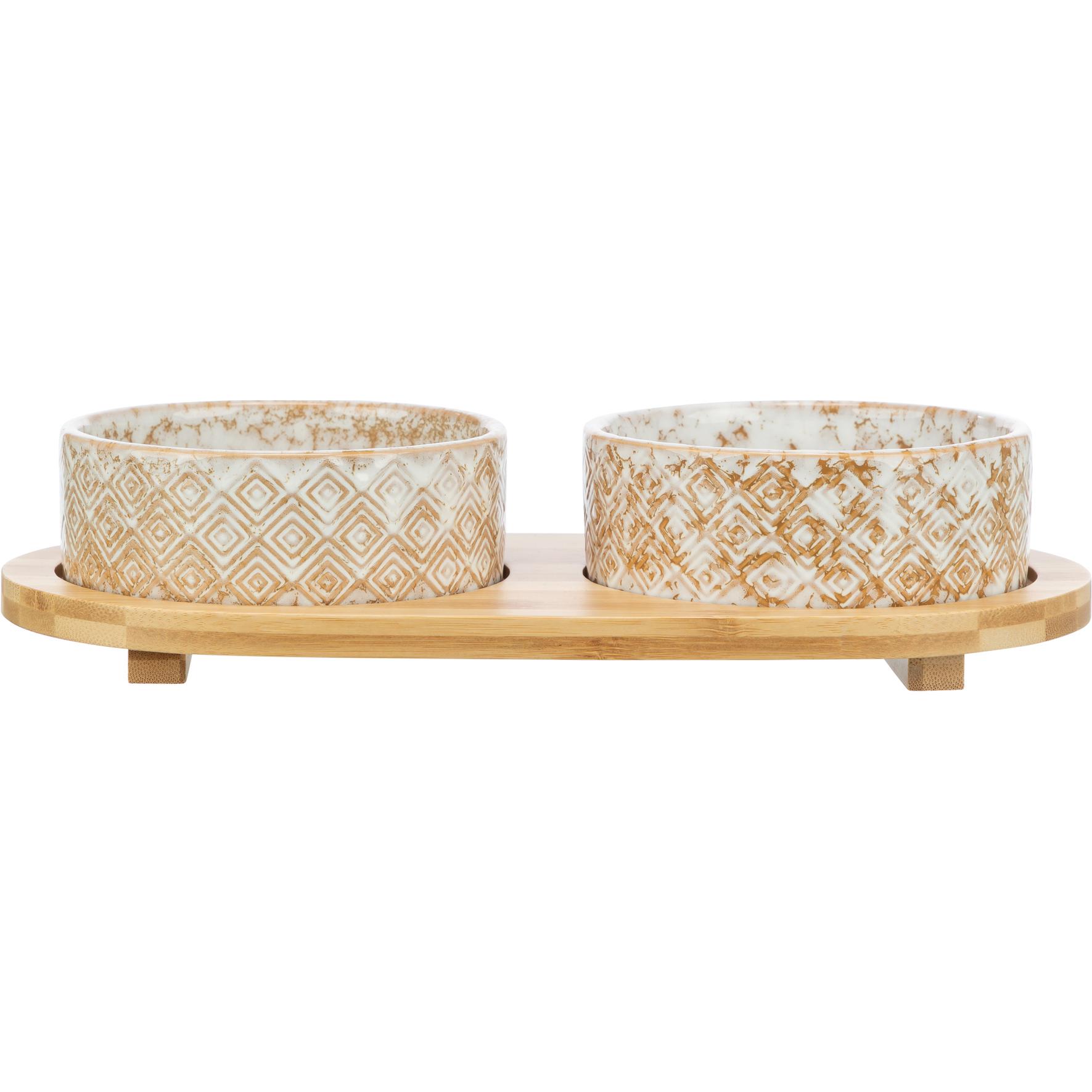 Mangeoire pour chiens Trixie Blanc Marron Clair Bambou