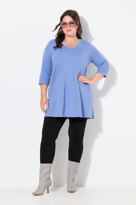 Immagine prodotto Ulla Popken Maglia lunga con scollo a V, maniche a 3/4 e taglio svasato (54)