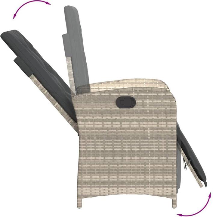 Produktbild vidaXL Gartensessel mit Fussteil 2Stk. Verstellbar