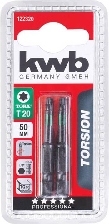 Image du produit kwb 122320 Embout hexagonal T 20 acier 2 pces (T 20)