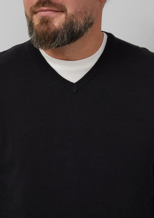 Produktbild s.Oliver Strickpullover Strickpullover mit Logo-Stickerei (3XL)