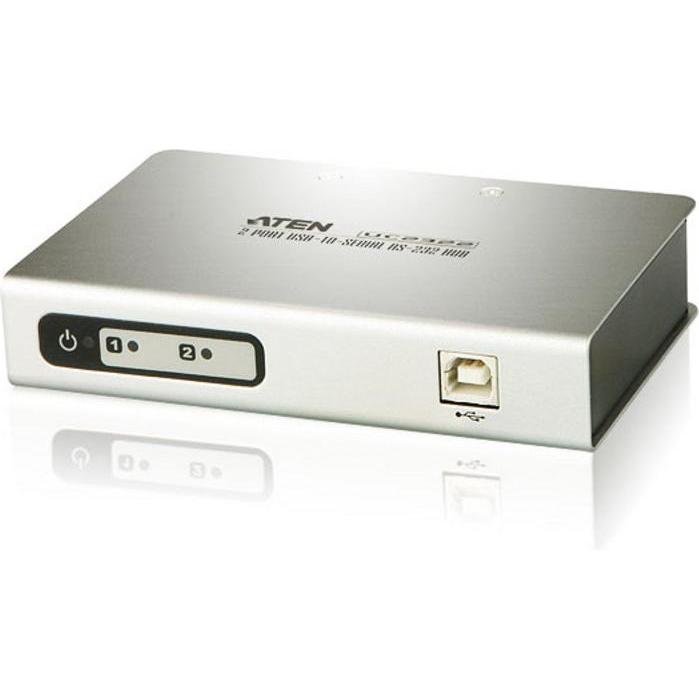 Aten UC2322A: Converter USB - 2x Seriell, KVM Switch, Grau