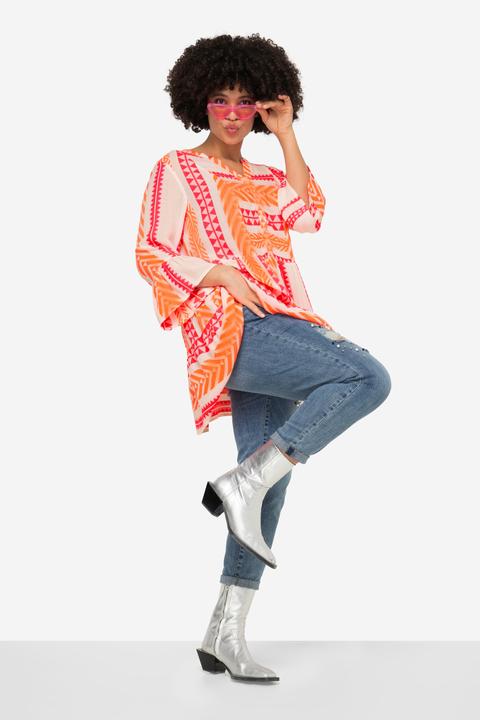 Actual product image Angel of Style Straight Cut 3/4-Sleeve Jacquard Stripe Tunic (46)