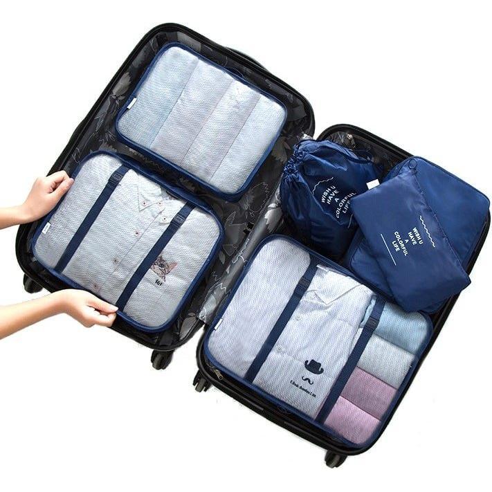 JTI, Packsack, Set Organisationstaschen, 6-teilig - Dunkelblau, Blau