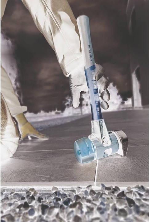 Productafbeelding Simplex Soft-face hamer met gietstalen behuizing en houten handvat, Ø 60, rubberen samenstelling met basis (1500 g)