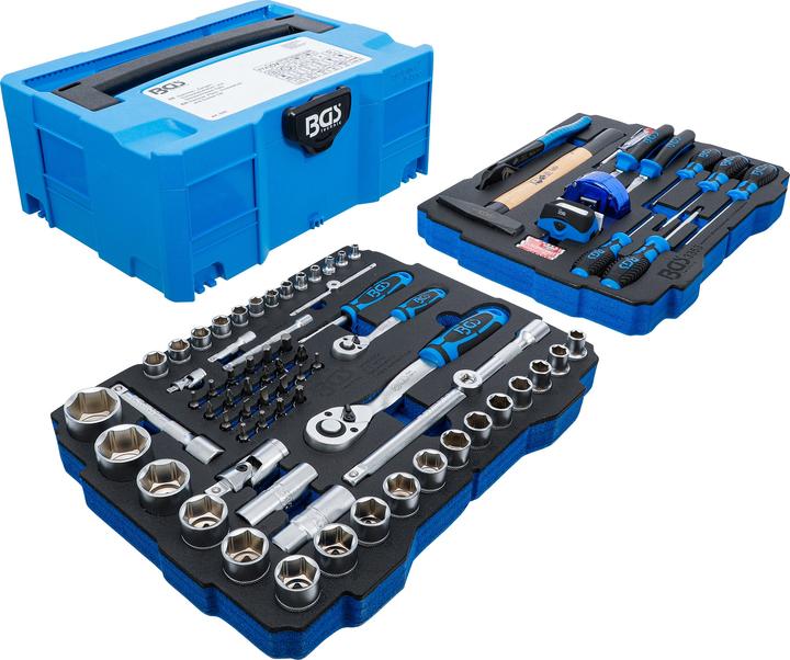 Actual product image BGS Socket, Hammer, Pliers, Screwdriver Set | 6.3 mm (1/4") / 12.5 mm (1/2") | systainer® | 77 pcs.