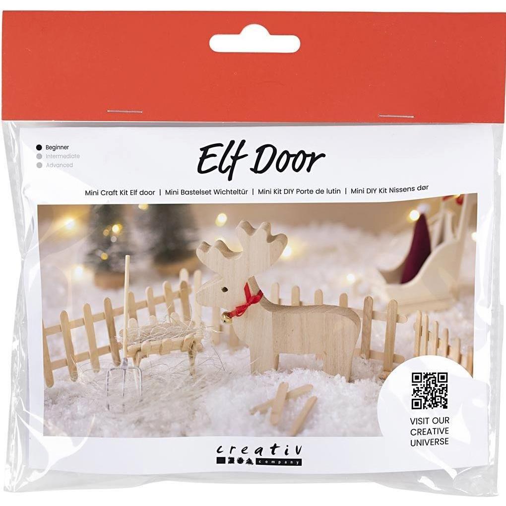 Creativ Company Mini porta dell'elfo / Scena della porta di Babbo Natale renna