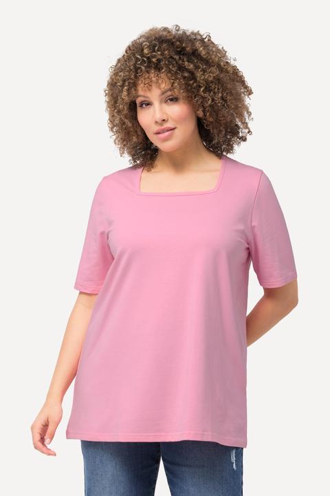 Image du produit Ulla Popken T-shirt à manches courtes et col carré. Coupe évasée (54)