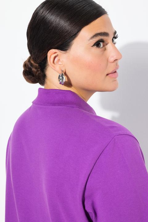 Immagine prodotto Ulla Popken Maglia polo in piqué con abbottonatura con nastro di velluto e mezze maniche (68)