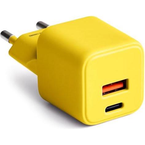 Forever COLORUM Wandladegerät USB-A + USB-C PD 30W CLS30-AC-05 xYellow (30 W), USB Ladegerät, Gelb
