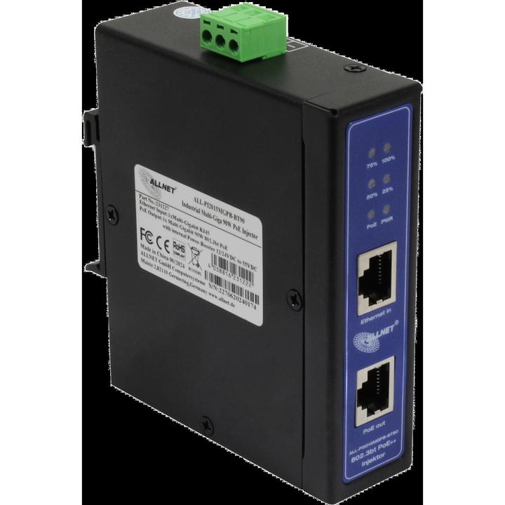 Actual product image Allnet PoE Injector Industrial MultiGigabit - PoE BT with Power Booster (15.4W/30W/90W) - DIN - ALLN (802.3af (PoE), 802.3at (PoE+), 802.3bt (PoE++), 90 W)