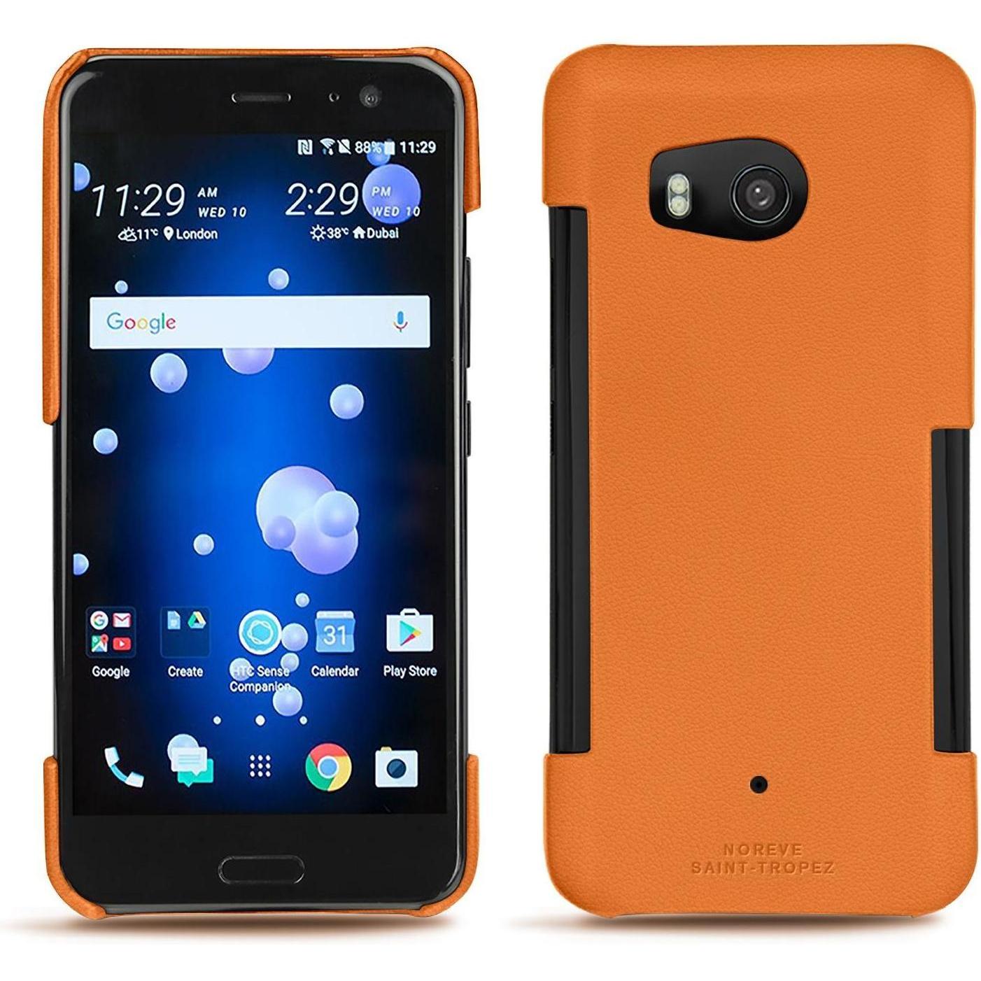 Thumbnail - Noreve Lederschutzhülle (HTC U11), Smartphone Hülle, Orange