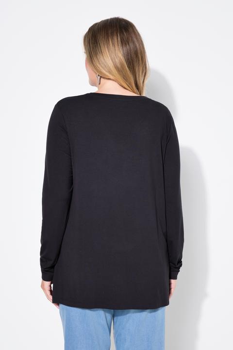 Produktbild Miamoda Langarmshirt, Classic Fit, Glitzersteinchen (50)
