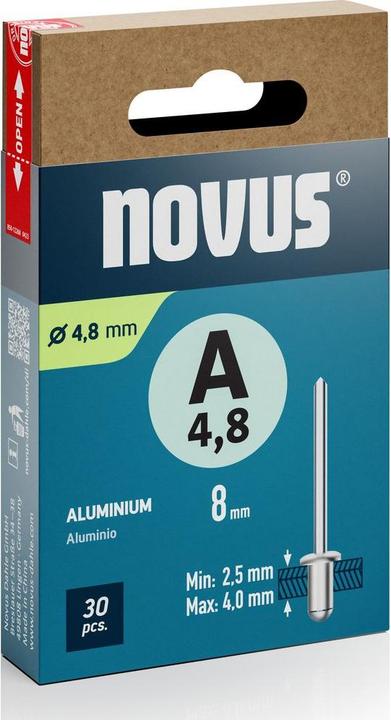 Immagine prodotto Novus Blindniete A5 x L: 8 mm Alu