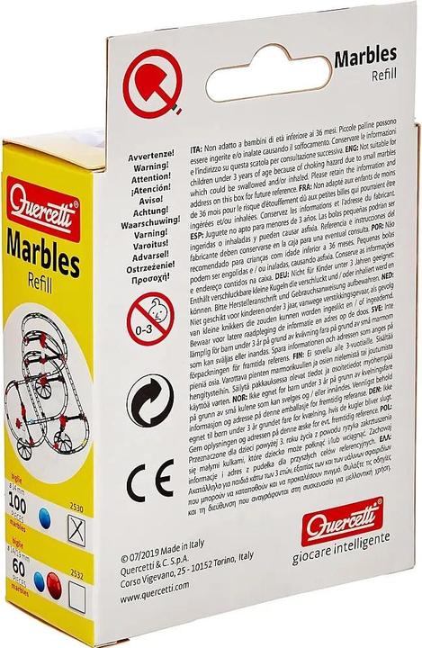 Actual product image Quercetti Refill Marbles (14mm)