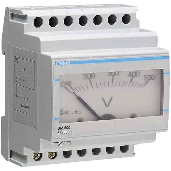 Hager HAG SM005 Amperemeter analog 0-5A AC Direktmessung 4PLE, Elektronikzubehör + Gehäuse