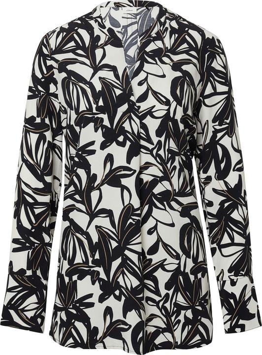 Produktbild s.Oliver Bluse Gemusterte Viskose-Bluse mit Tunika-Ausschnitt (36)