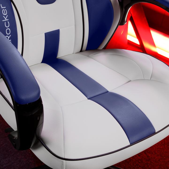 Actual product image X Rocker Xrocker Maverick Height Adjustable Office Gaming Chair - White And Blue