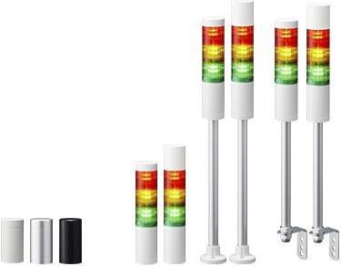 Actual product image Patlite LED Signal Tower Base No Flash/Buzz Silv