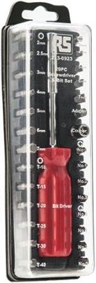 Produktbild RS PRO Bitsatz 29-teilig (Innensechskant, Kreuz Pozidriv PZ, Schraubschlitz)