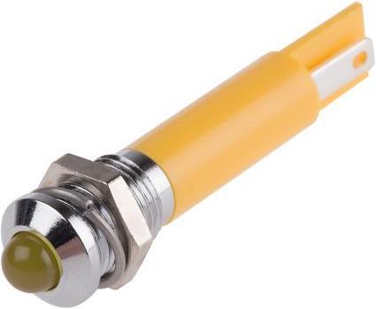 Produktbild RS PRO LED erhaben 8mm chrom 12Vdc gelb