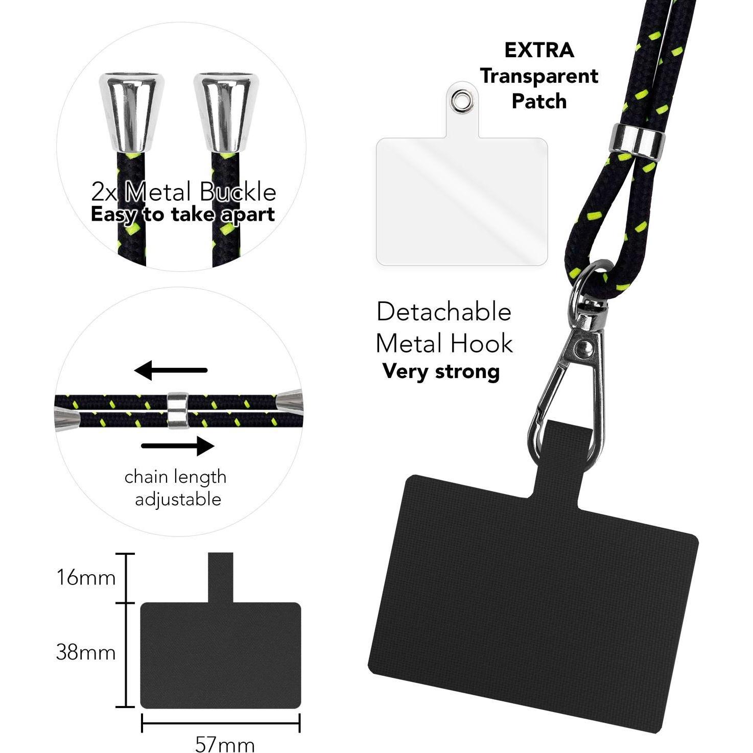 Thumbnail - Nalia Universal Handykette zum Umhängen mit Pad, Handykette, Schwarz