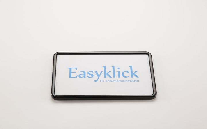 Easyklick Nummernrahmen Hochformat 16x30 NUR Hinten schwarz glanz (Hochformat)