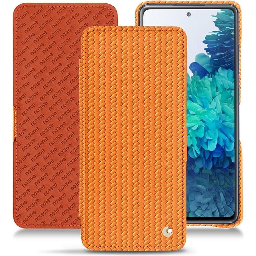 Noreve Lederschutzhülle horizontal (Samsung Galaxy S20 FE), Smartphone Hülle, Orange