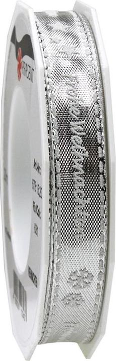 Actual product image Pattberg Ribbon Merry Christmas 1.5 cm x 20 m, Silver (1x)
