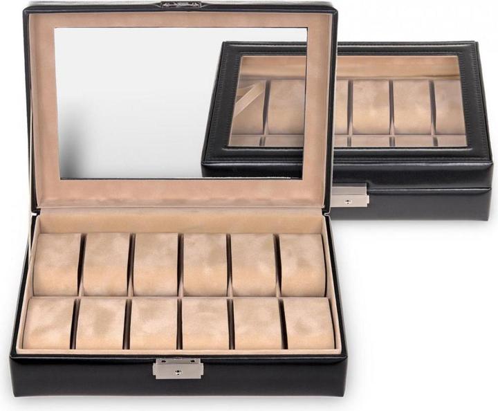 Produktbild Sacher 2119.010443 - Uhrenetui für 12 Uhren new classic schwarz Leder