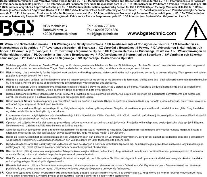 Image du produit BGS Clés à ergots pour lève-vitres BMW E60, E81, E82 & MINI, R52, R53