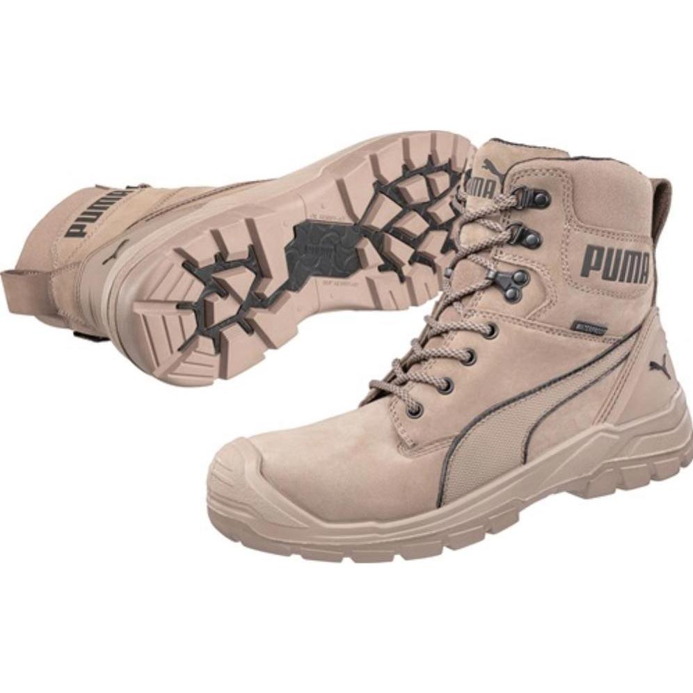 Puma, Sicherheitsschuhe, Sicherheitsstiefel CONQUEST STONE HIGH Grösse 40 stone S3 CI HI HRO SRC DIN EN ISO 20345 Nubukl...