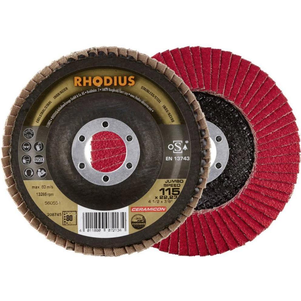 Rhodius, Schleifmittel, JUMBO SPEED Fächerscheibe 115 x 22.23 - P80 (80)