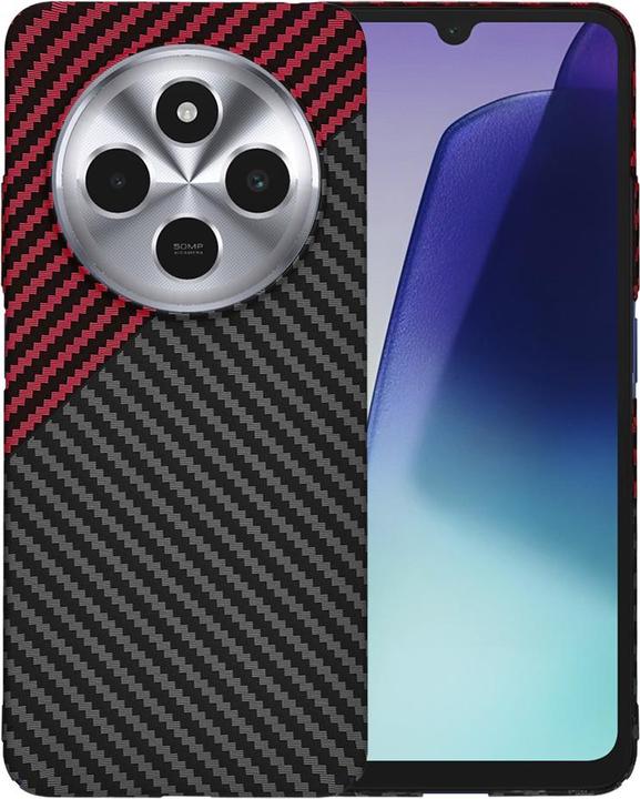 YUECXIN Cover per Xiaomi Redmi 14C/Poco C75/Poco M7 5G Antiurto a 360° con Protezione dello Schermo Integrata + Cover Retro Trasparente Rugged, Custodia Bumper in Silicone TPU, Nero