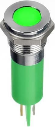 RS PRO 12mm flush bright chrome LED,green 24Vdc