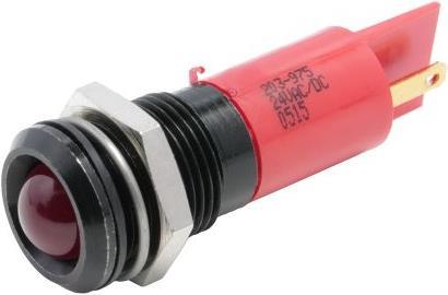 Produktbild RS PRO LED erhaben 14mm schwarz 24Vdc rot