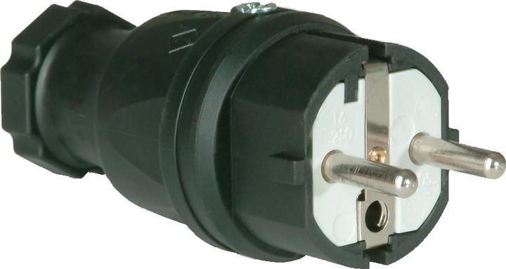 Actual product image PCE Plug Earthing Contact Plug Rubber 2xEarthed IP44 0521-sr