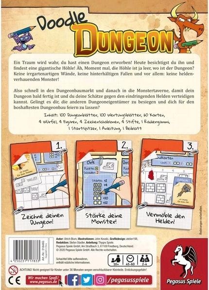 Actual product image Pegasus 51846G - Doodle Dungeon, Board game, 2-4 players, ages 10+ (DE edition) (German)