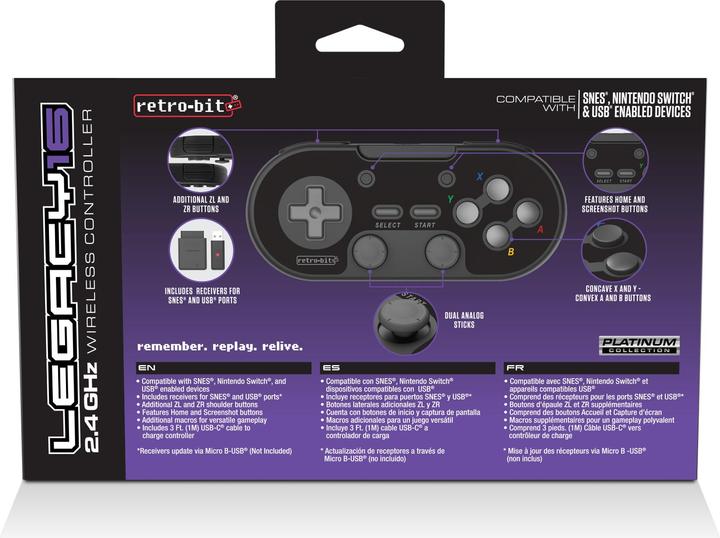 Produktbild retro-bit Legacy 16 Wireless - Black - Gamepad - Nintendo Switch (Switch)