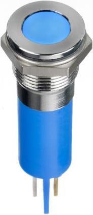 Produktbild RS PRO 12mm flush bright chrome LED, blue 12Vdc