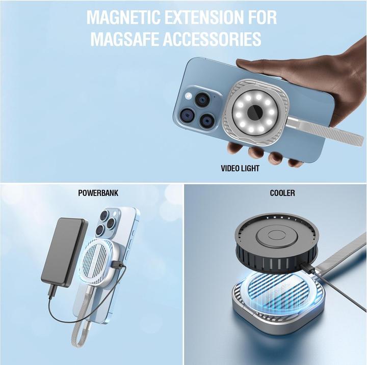 Actual product image 4smarts Magnetic SSD enclosure Kickstand MagSafe compatible grey