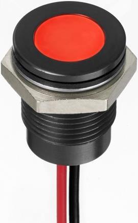 Produktbild RS PRO 14mm flush IP67 sealed blk LED, red 20mA