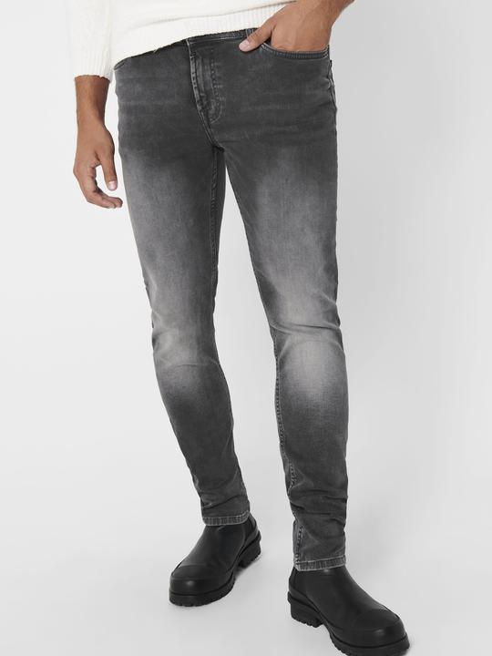 Actual product image Only & Sons ONSLoom Slim Zip Sweat Grey Slim Fit Jeans (W32/L34)